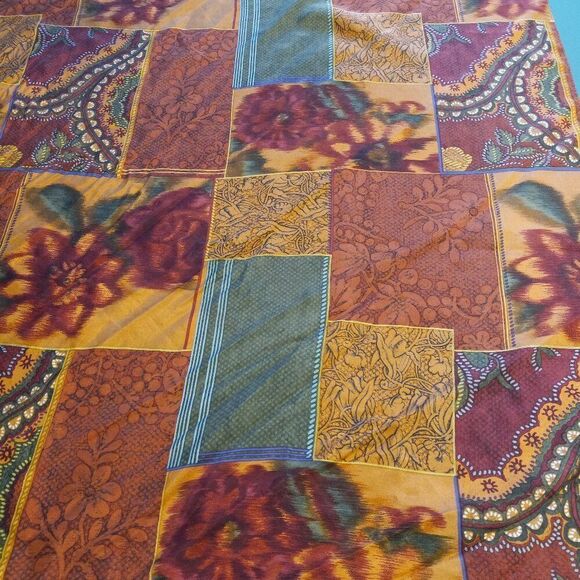 New York Studio Silk Floral Squares Scarf Cottagecore Grandmacore - Picture 2 of 8
